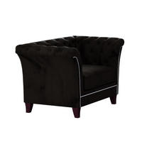 CHESTERFIELD-SESSEL Fusion Schwarz Samt - Schwarz/Braun, Holz/Textil (116/75/82cm) - S-Style Möbel