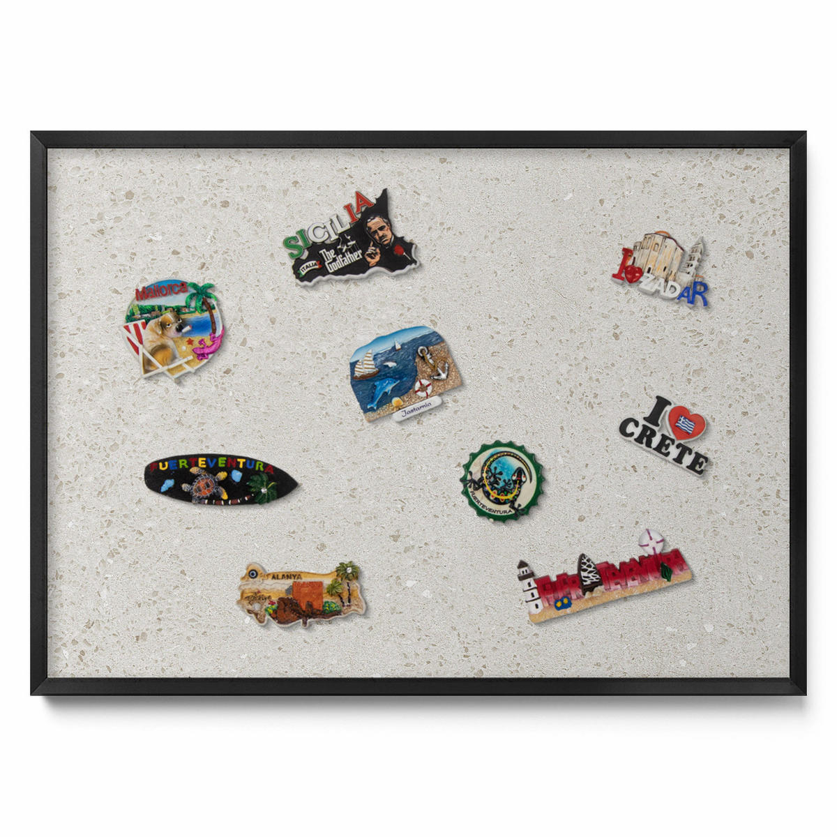 MAGNETTAFEL 70x50 cm Schwarzer Rahmen Helles Steinzeug - Alufarben, Metall (70/50/0.4cm) - TULUP