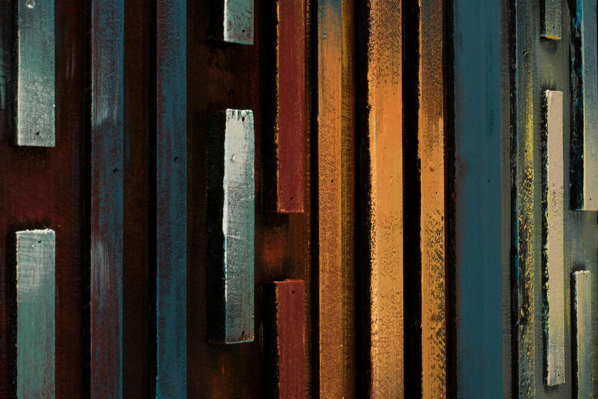 HOLZBILD Bunt 144/44 cm - Multicolor, Holz (6/44cm) - KUNSTLOFT