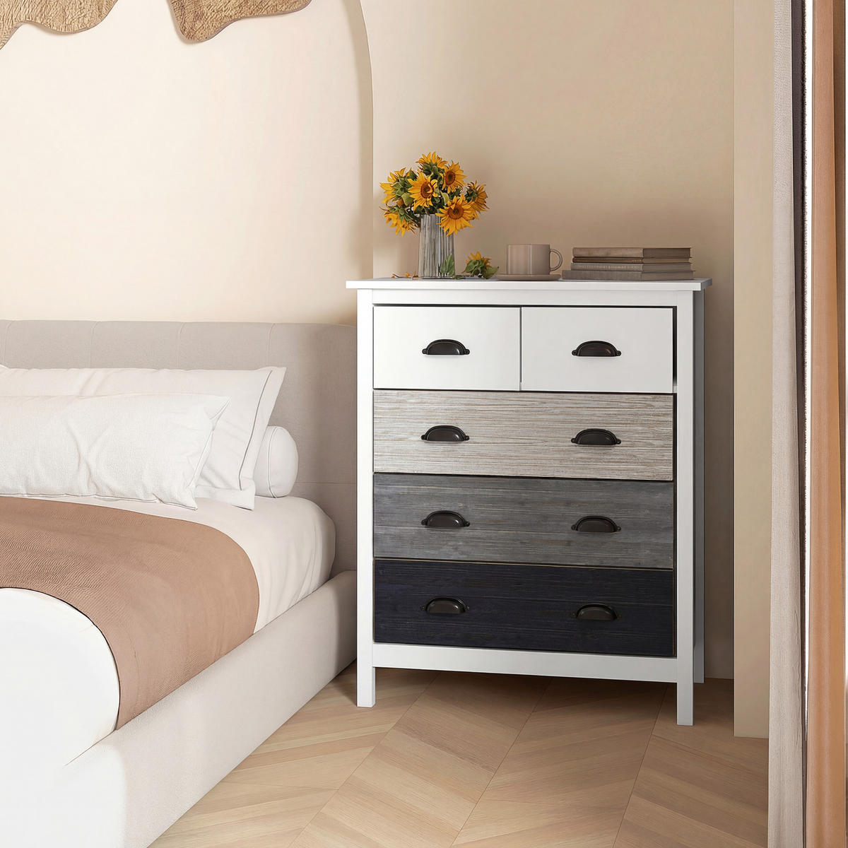 NACHTTISCH Weiß 38.0/70.0/85.0cm - Weiß, Holzwerkstoff (70/85/38cm)