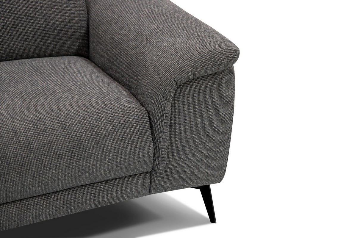 RELAXSOFA FIERO 3-Sitzer mit 2 Relaxfunktionen, dunkelgrau - Dunkelgrau/Schwarz, Holzwerkstoff/Textil (212/82/103cm) - Courtois Laville