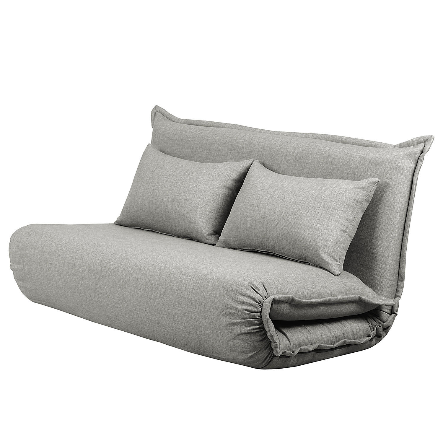 SCHLAFSOFA - Hellgrau/Schwarz, Textil/Metall (150/75/85cm) - home24