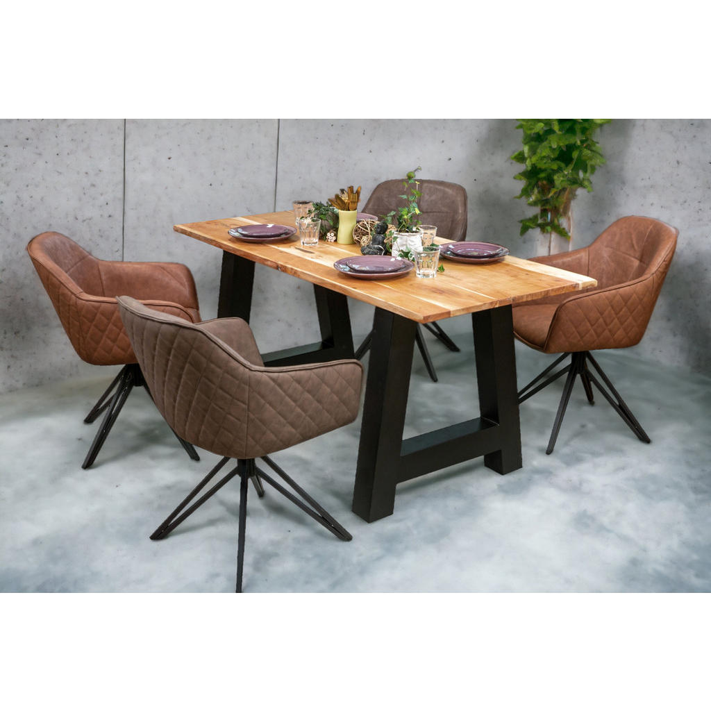 Thumbnail - SAM Esstisch, Beige, Holz, Echtholz,Akazie, Rechteckig,Rechteckig, U-Form, 220x77x100 cm, Esszimmer, Tische, Esstische