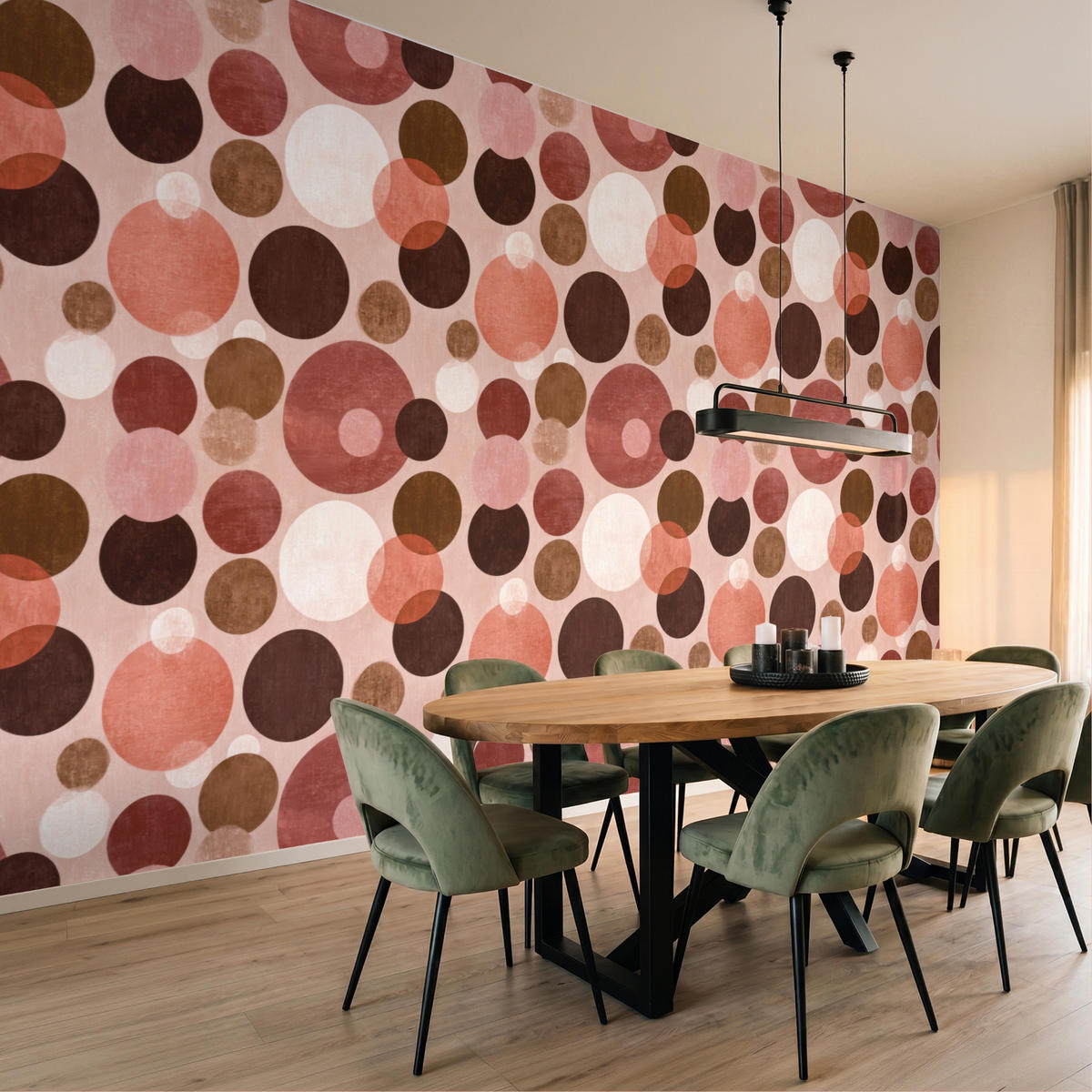 TAPETE - Kreise - Modern - Farbenfroh - 450x260 cm - Multicolor, Papier (450/260cm) - OnlyWow