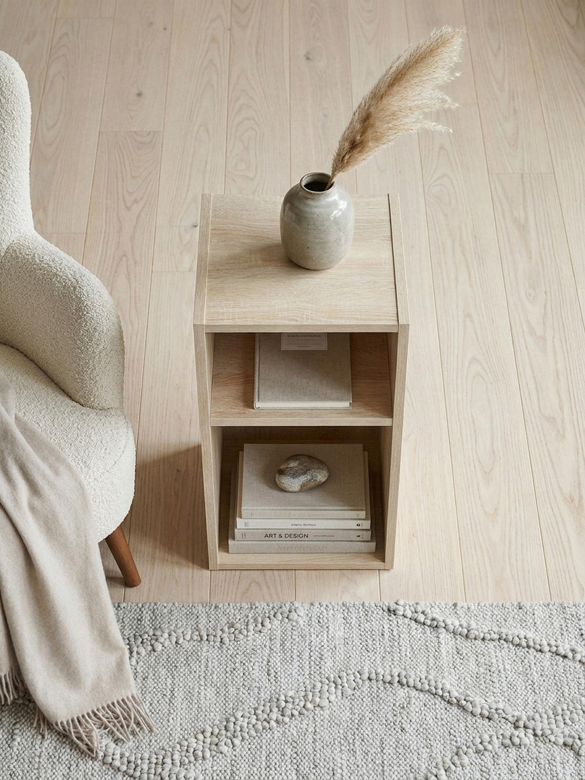 REGAL Melamin 2 Fächer Kompakt CERVINO, Beige 30x30x60 cm - Beige, Holz (30/60/30cm) - KADIMA DESIGN