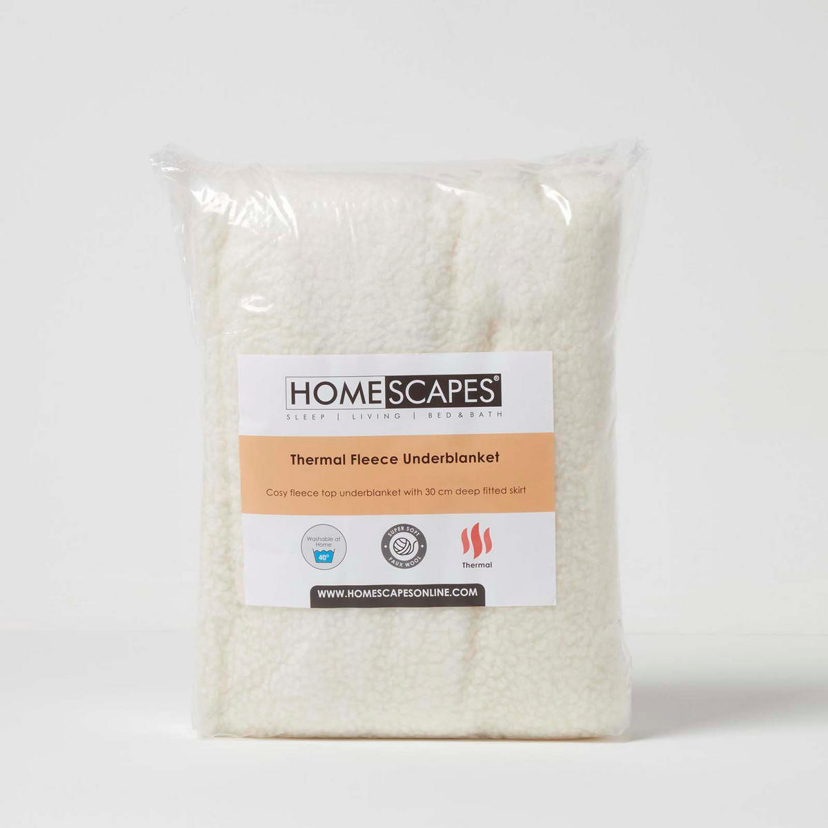 UNTERBETT 160/200 cm, Fleece-Auflage, kuschelig warm - Naturfarben, Textil (160/200cm) - Homescapes