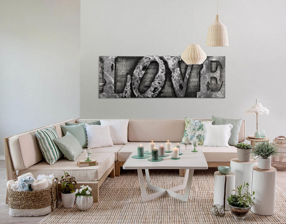 METALLBILD Grau 144/44 cm - Grau, Metall (6/44cm) - KUNSTLOFT