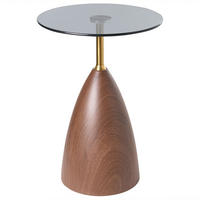 BEISTELLTISCH Sicherheitsglas Braun/Schwarz Wallis - Braun, Metall (41/41/57cm) - Beliani