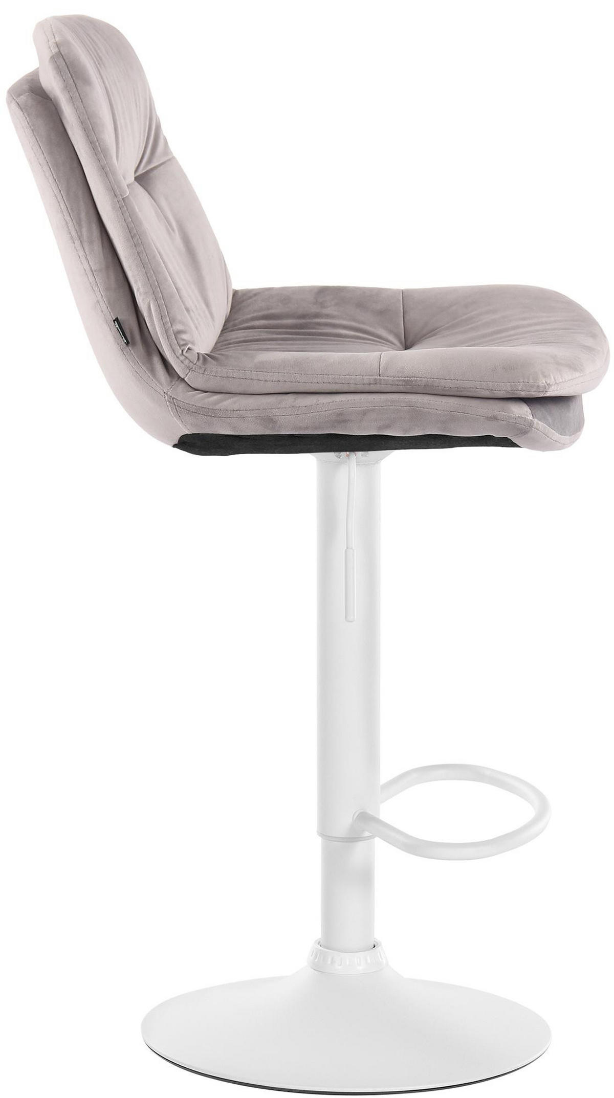 BARHOCKER Samt grau - Schwarz/Grau, Textil (46/94/54cm) - CLP