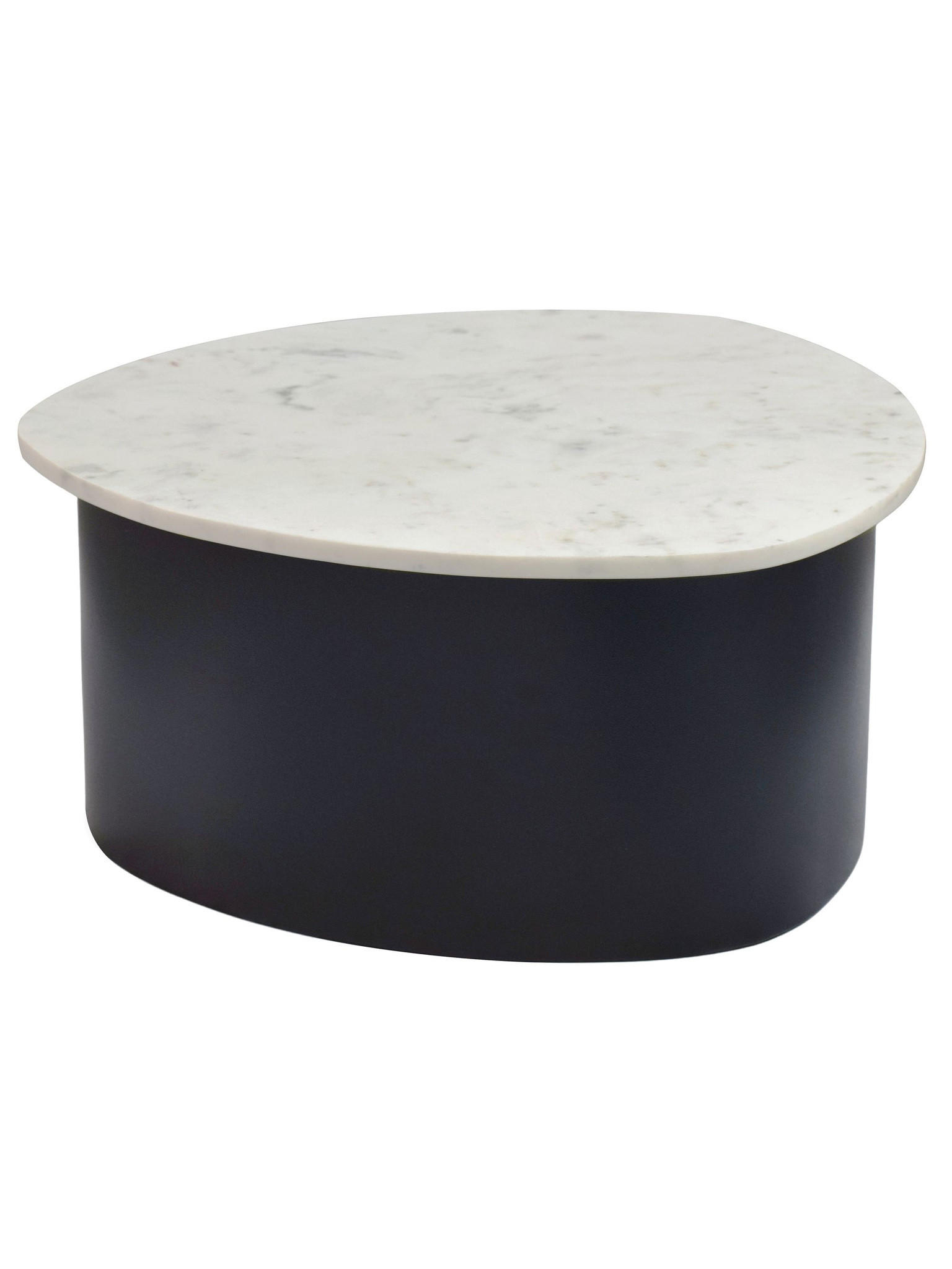 Couchtisch Marmor Weiß-Schwarz 63x63x30 cm - VIGEVANO   Kadima Design