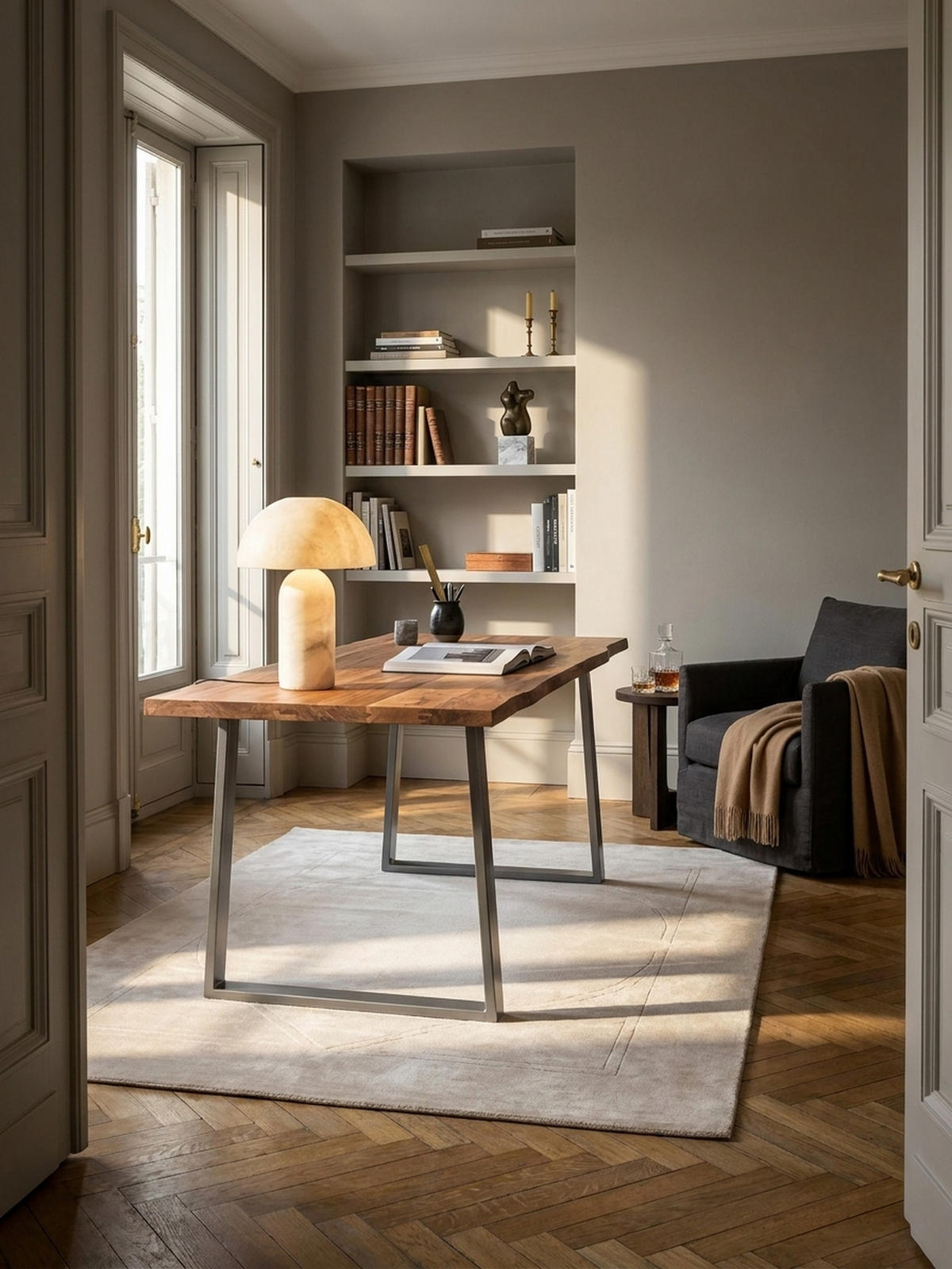SCHREIBTISCH Massivholz Baumkante Chromgestell Handarbeit TARN, Goldbraun-Chrom 200x100x76 cm - Chromfarben/Braun, Holz/Metall (100/200/76cm) - KADIMA DESIGN