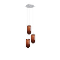 GALERIELEUCHTE Velo 3-flammig Braun Ø 18cm - Braun/Weiß, Glas (18/18/33cm) - s.luce