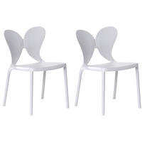 GARTENSTUHL 2er-Set Hellgrau Larissa - Hellgrau, Kunststoff (50/78/48cm) - Beliani