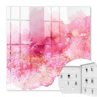 SCHLÜSSELBOX Weiß 30x30 cm – Türöffnung nach rechts - Blumenlandschaft - Pink, Metall (30/30/5cm) - TULUP