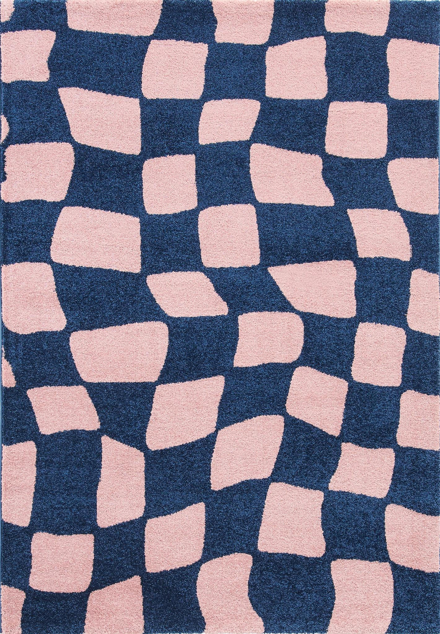 TEPPICH vintage karos blau Groovy 120x160 cm - Blau, Textil (120/160cm) - Nazar Rugs