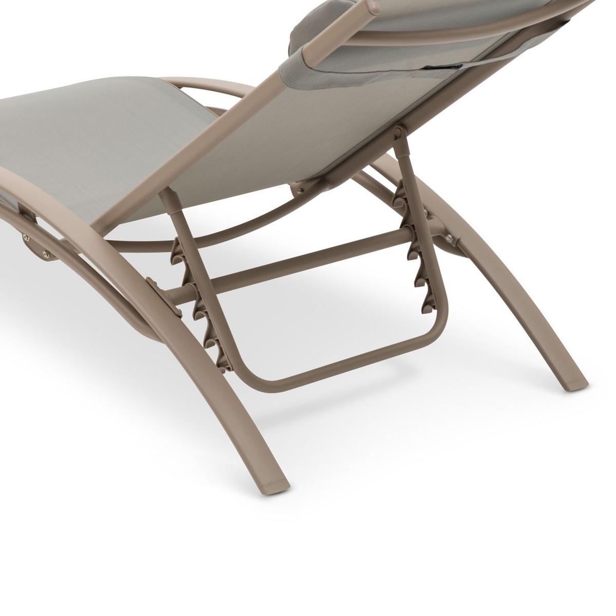 GARTENLIEGE RELAX grau, champagne - Grau, Textil/Metall (179/88/64cm) - IDIMEX