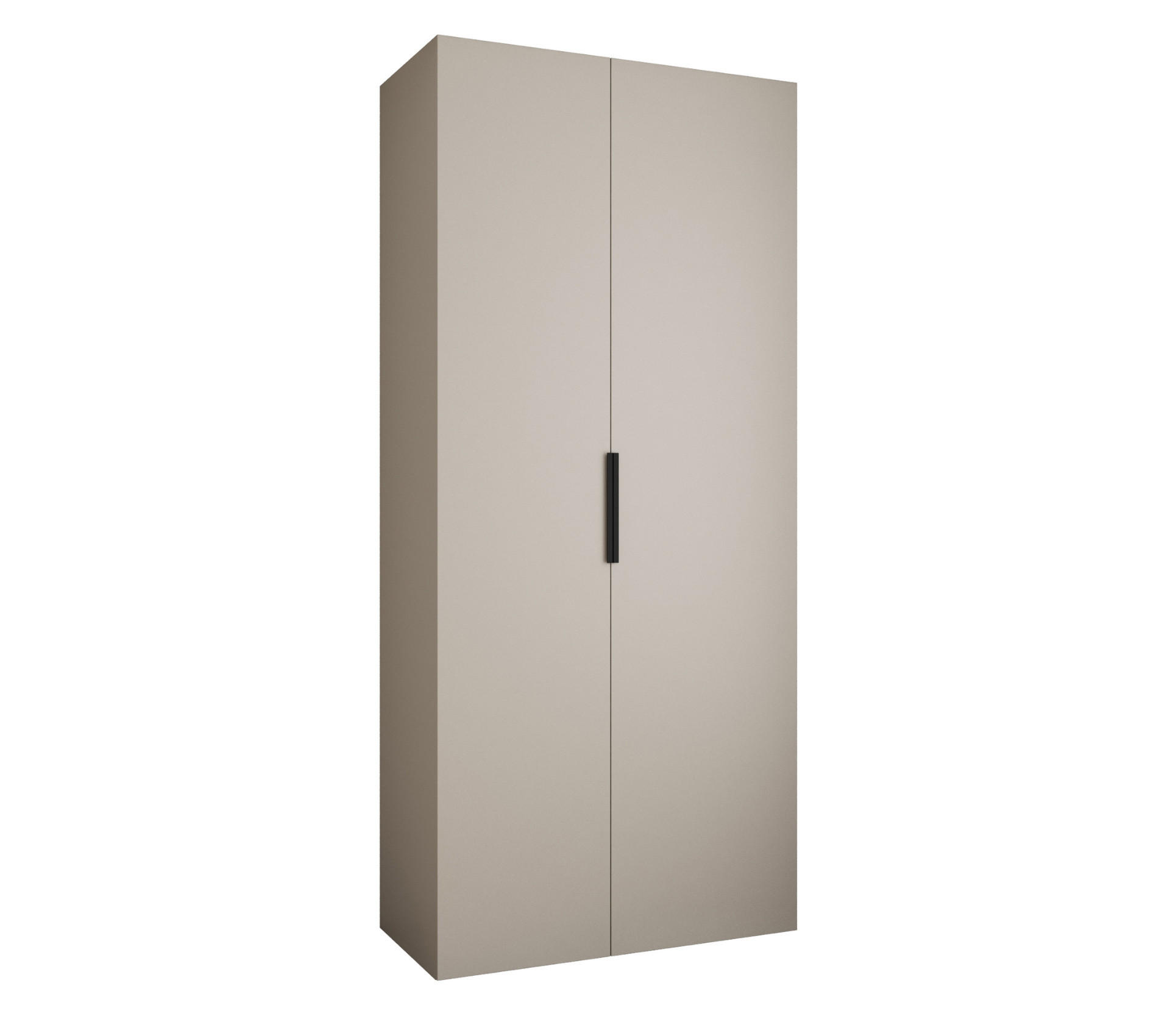 DREHTÜRENSCHRANK 245,5/110/50 2-türig - Kaschmir/Schwarz, Holz/Metall (110/245.5/50cm) - Abiks Möbel
