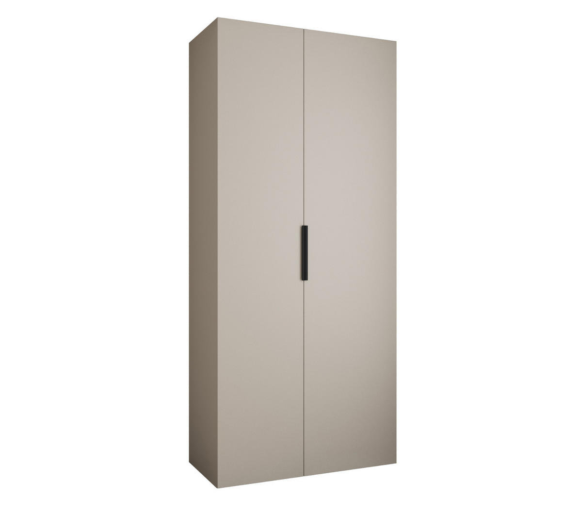 DREHTÜRENSCHRANK 245,5/110/50 2-türig - Kaschmir/Schwarz, Holz/Metall (110/245.5/50cm) - Abiks Möbel