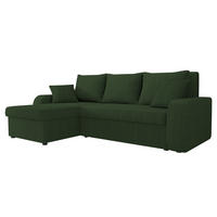 ECKSOFA Kris Cord - Dunkelgrün/Schwarz, Holz/Kunststoff (238/147cm) - MIRJAN24