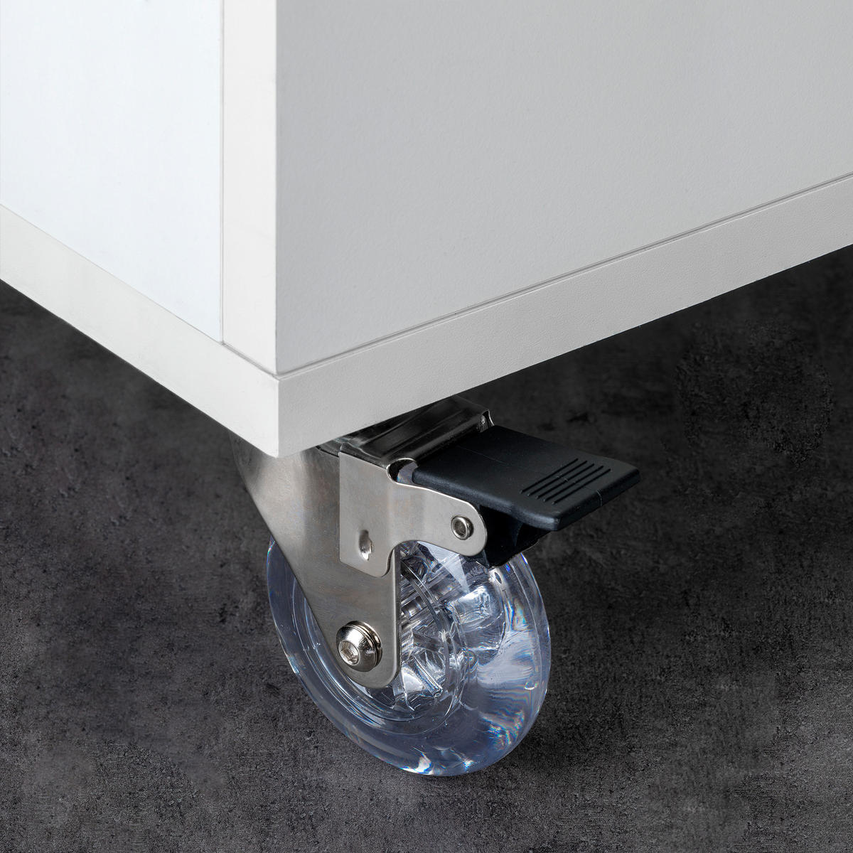 ROLLEN Transparente Slip mit Montageplatte, Durchmesser 50mm, Stahl und Kunststoff 4er-set - Multicolor, Metall (20/5/18cm) - EMUCA
