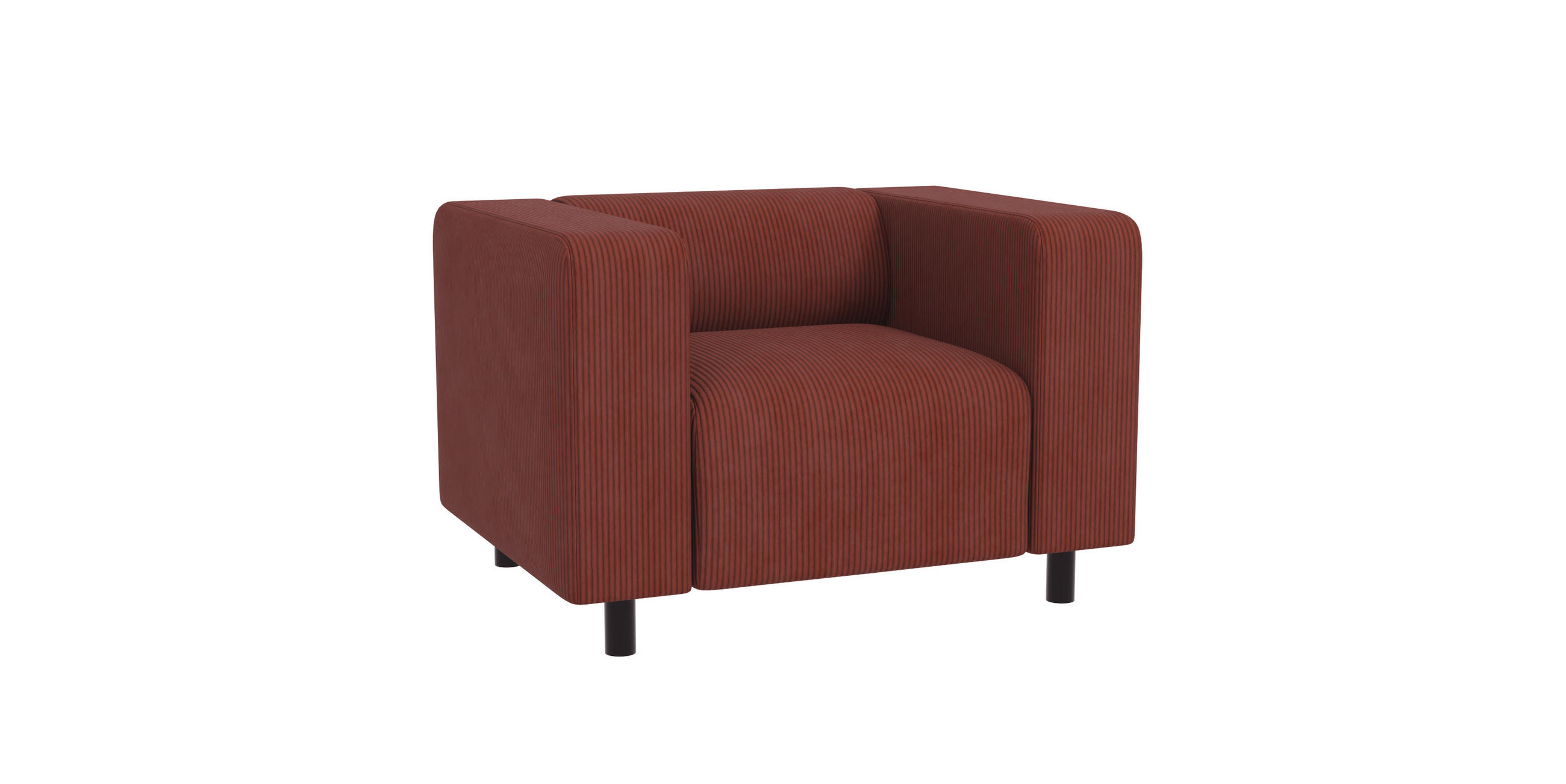 SESSEL Tove Terrakotta Cord - Terra cotta/Schwarz, Holz/Kunststoff (95/65/80cm) - S-Style Möbel