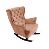 SCHAUKELSESSEL mit gepolstertem Sitz und Armlehnen, 102x81x95 cm, Powder Pink_29830 - Schwarz/Rosa, Holz/Textil (81/102/95cm) - DomoHome