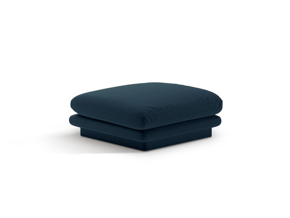 POUF Torino aus strukturiertem Stoff marineblau - Blau, Textil (80/41/80cm) - Micadoni