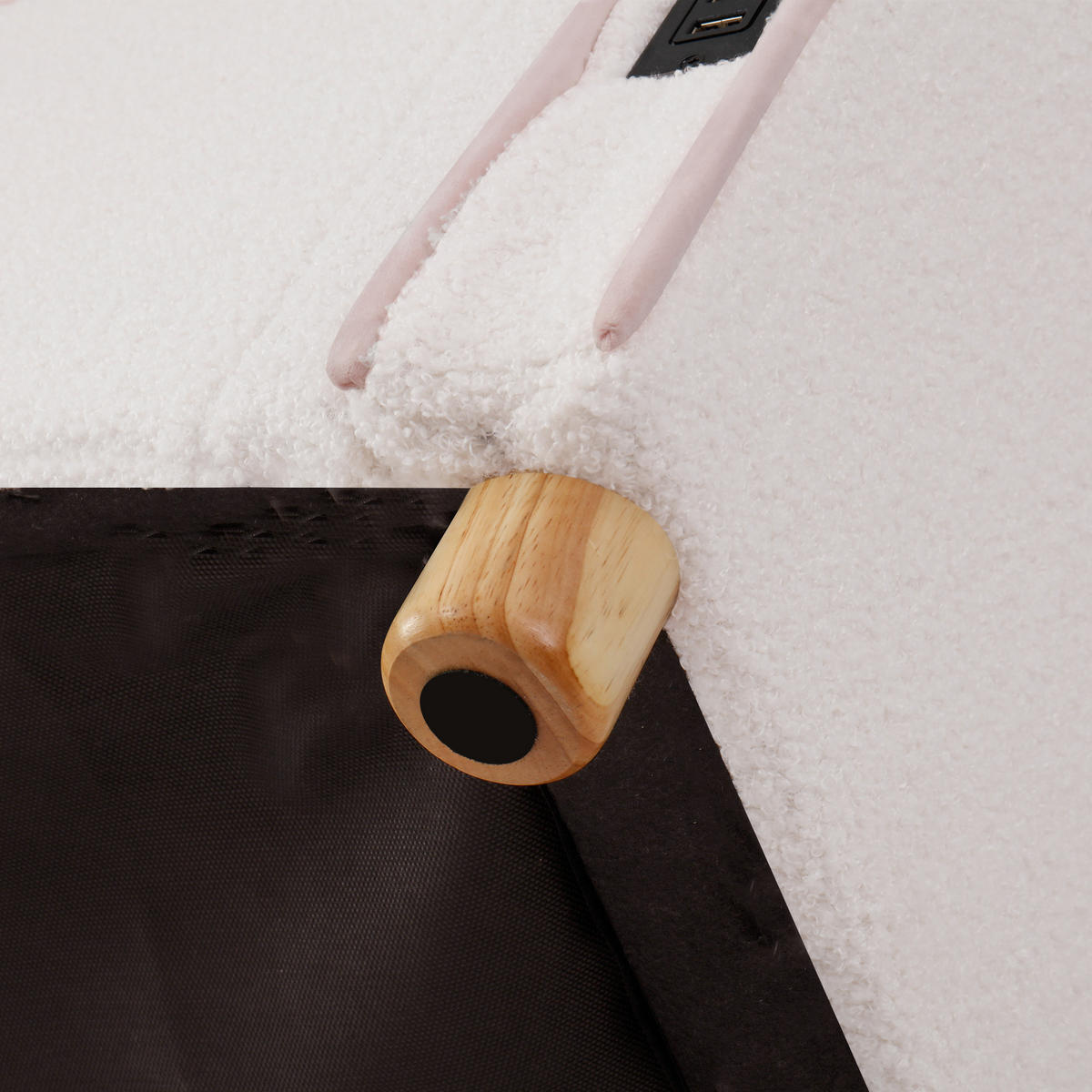 SCHLAFSOFA 90×200 Cm, USB-Anschlüssen & Type-C，Polster-Tagesbett，Bouclé, Beige - Beige, Holz (216/74.5/102.5cm) - FLIEKS