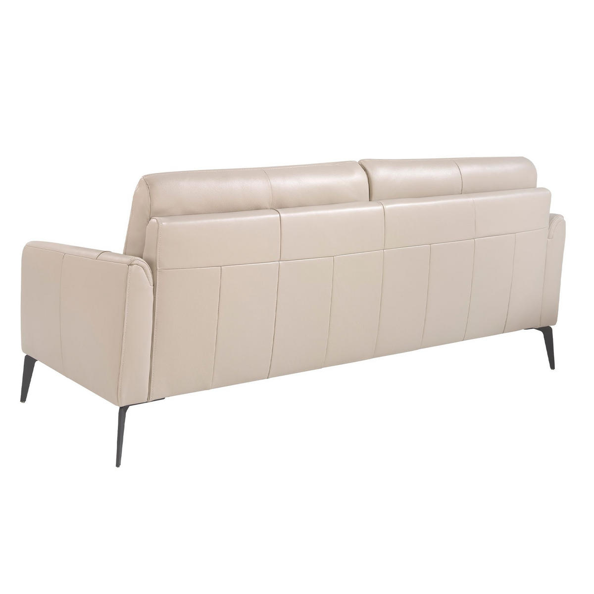 SOFA 3-Sitzer Sofa aus Leder taupe grau 192/88/87 cm - Dunkelgrau/Schwarz, Leder (192/87/88cm) - ANGEL CERDA