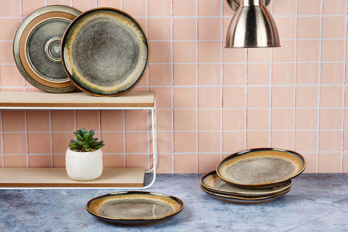 TELLER Genesis Ø20,5cm - 6er-Set - Basalt - Braun, Keramik (20.5cm) - Björn