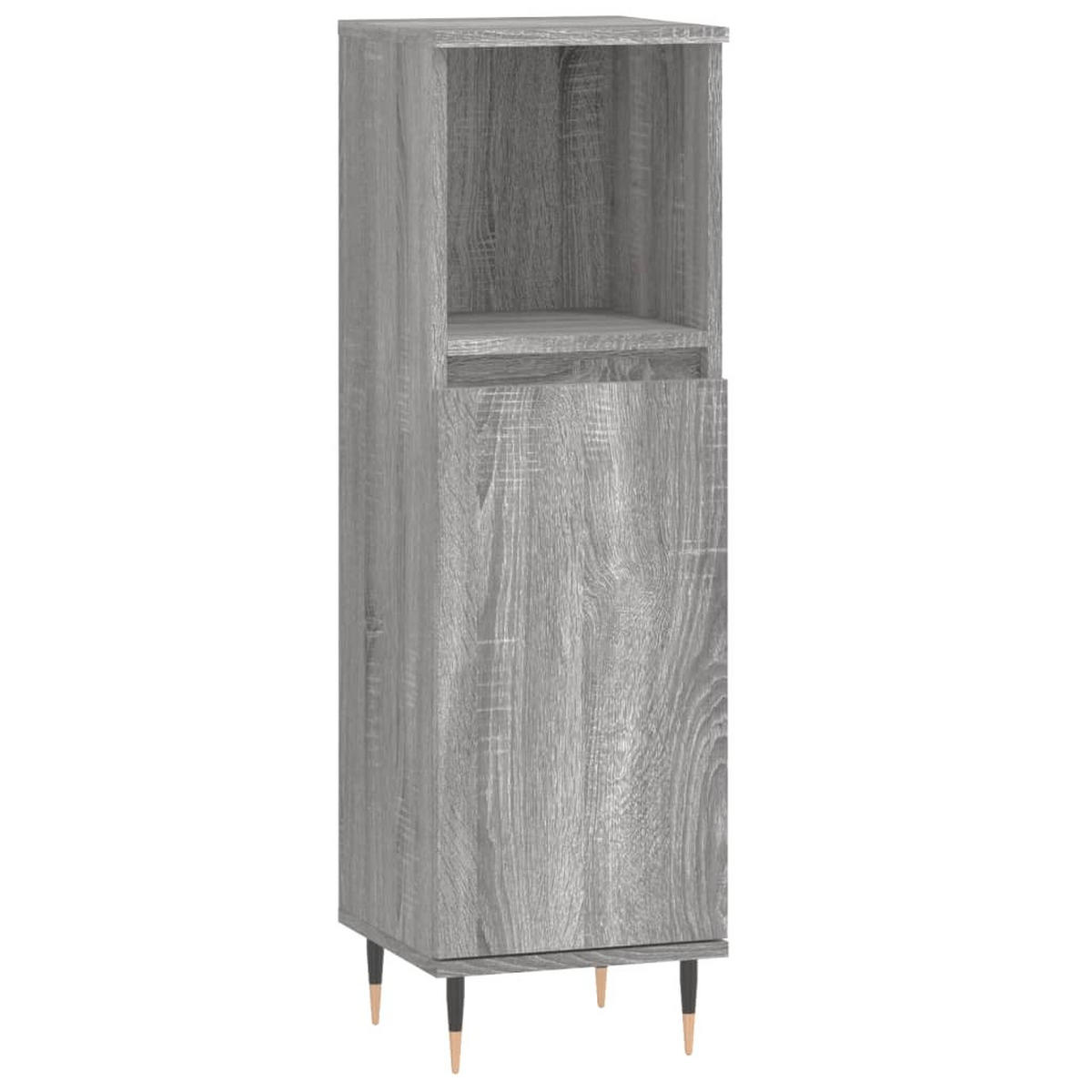 BADMÖBEL-SET 3-TLG. Grau Sonoma Holzwerkstoff - Grau, Holzwerkstoff (30/190/30cm) - vidaXL