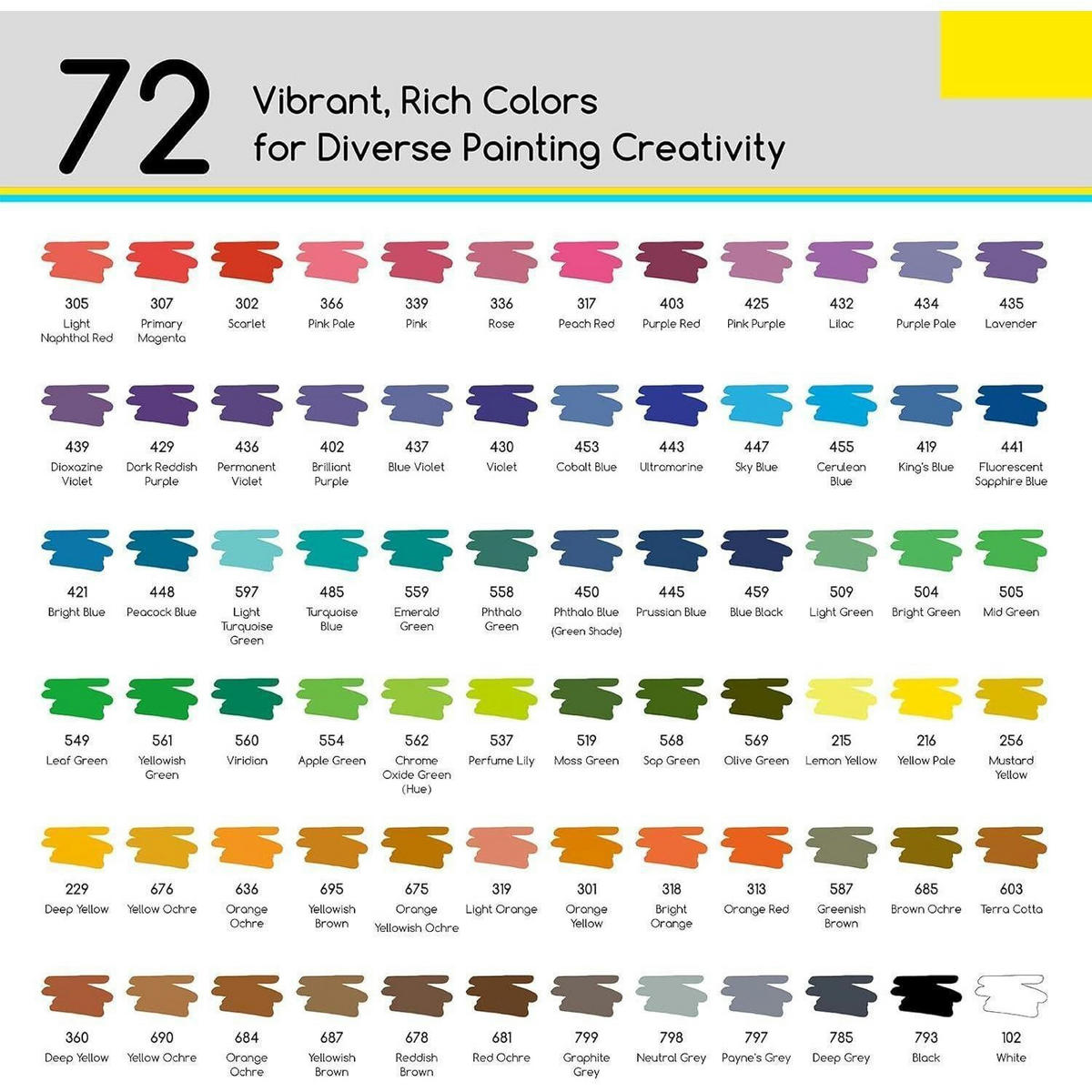 ACRYLSTIFTE 72 Farben Set mit Pinselspitze - Multicolor, Kunststoff (10/10/15cm)