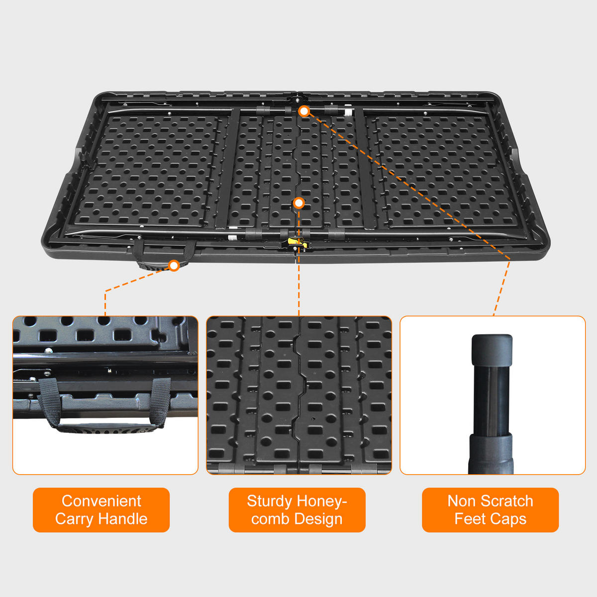 KLAPPTISCH 125 cm Schwarz - Schwarz, Kunststoff (125/61/74cm) - ComfortXL