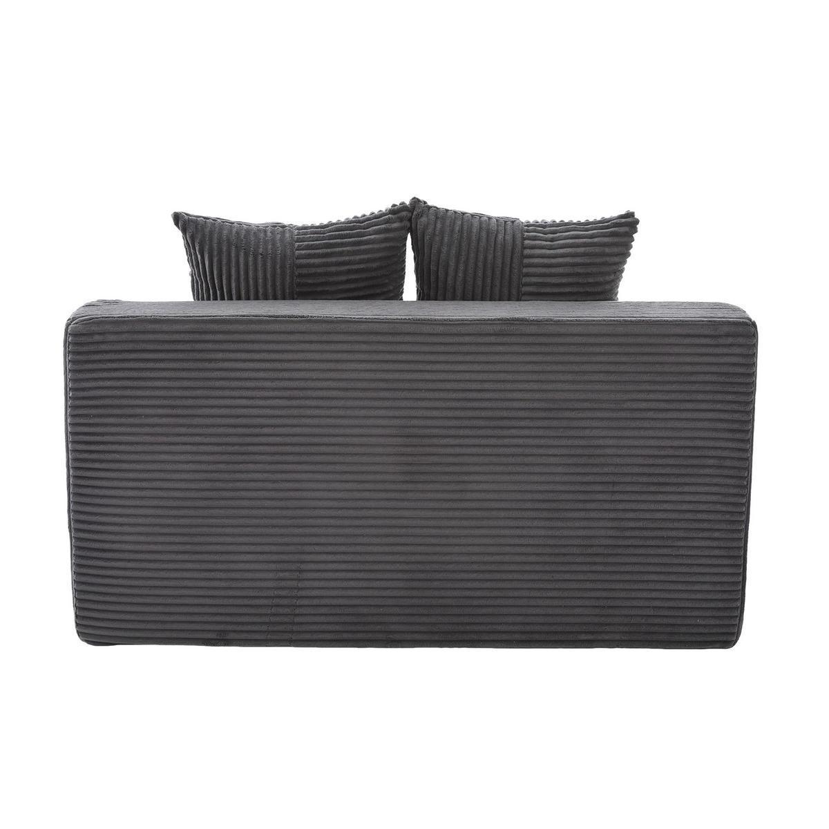 1,5-SITZER ausklappbar, Getränkehalter/Seitentasche, Cord, Grau - Grau, Textil (133/64/87cm) - LVHOM