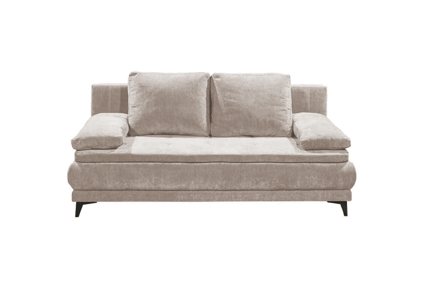 SCHLAFSOFA mit Bettkasten und Schlaffunktion - Beige/Schwarz, Holz/Kunststoff (210/96/106cm) - ed exciting design