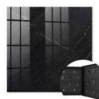 SCHLÜSSELBOX Schwarz 30x30 cm- Türöffnung nach rechts - Marmor schwarz - Schwarz, Metall (30/30/5cm) - TULUP