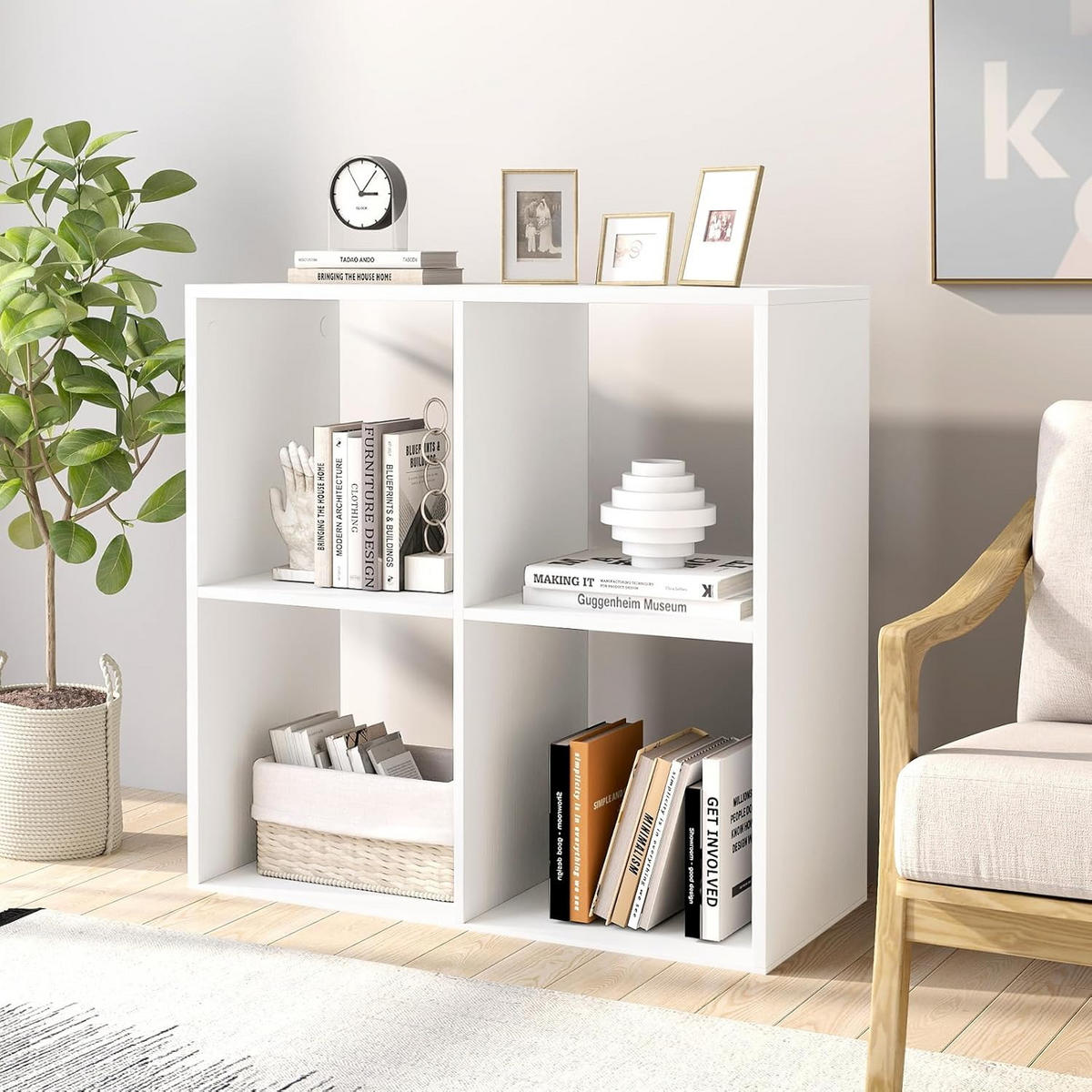 BÜCHERREGAL Weiß - Weiß, Holz (33/70/70cm) - COSTWAY