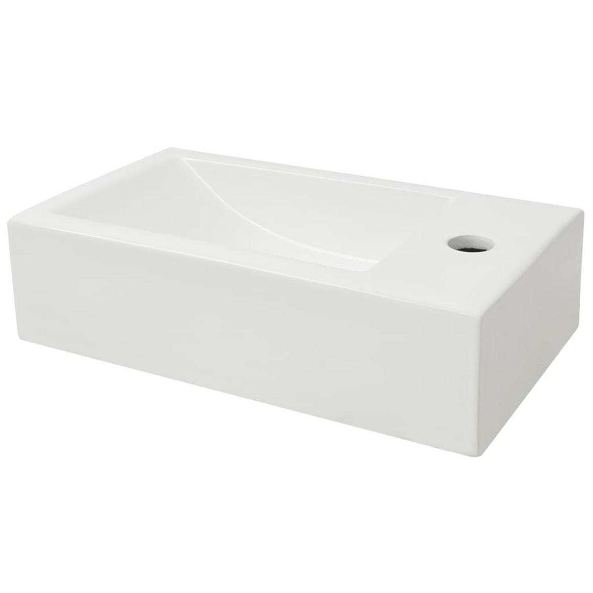 WASCHBECKEN Kusko 46/25.5/12 cm - Weiß, Keramik (46/12/25.5cm) - Nettlife