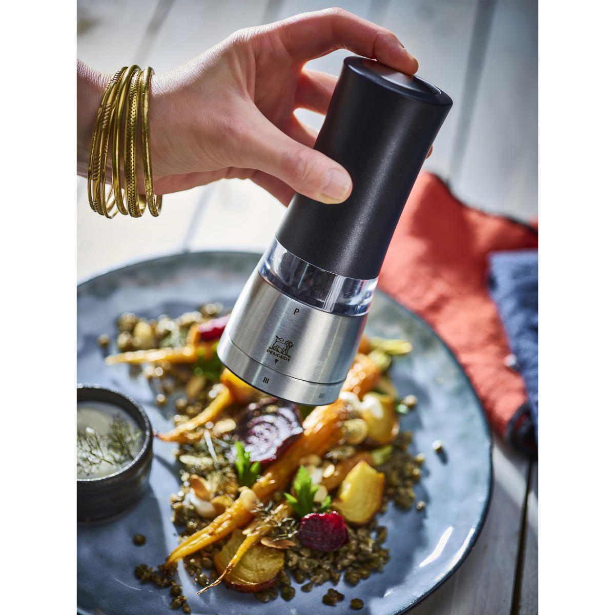 PFEFFERMÜHLE Elektrisch Daman uSelect 16cm Acryl Stahlmahlwerk - Schwarz, Kunststoff (6.5/16/6.5cm) - PEUGEOT