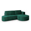 ECKSOFA CORTIO M R-S Grün Velours-Stoff mit Schlaffunktion - Grün, Holz (265/174cm) - MASSENO