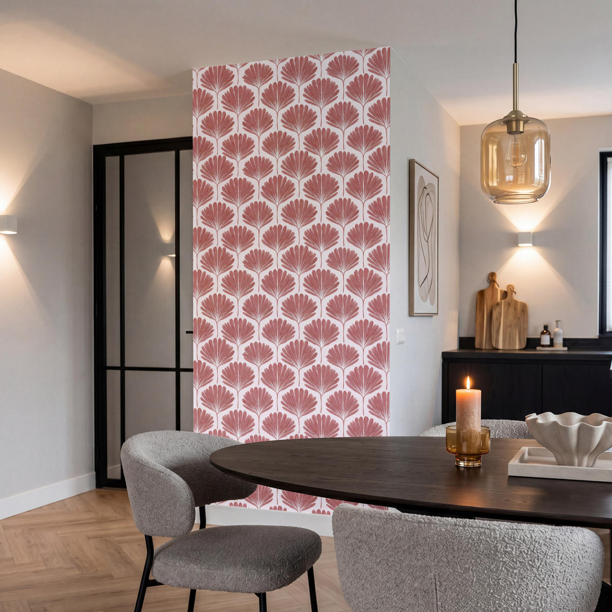 TAPETE - Fächer - Motiv - Terra - 120x240 cm - Rotbraun, Papier (120/240cm) - OnlyWow