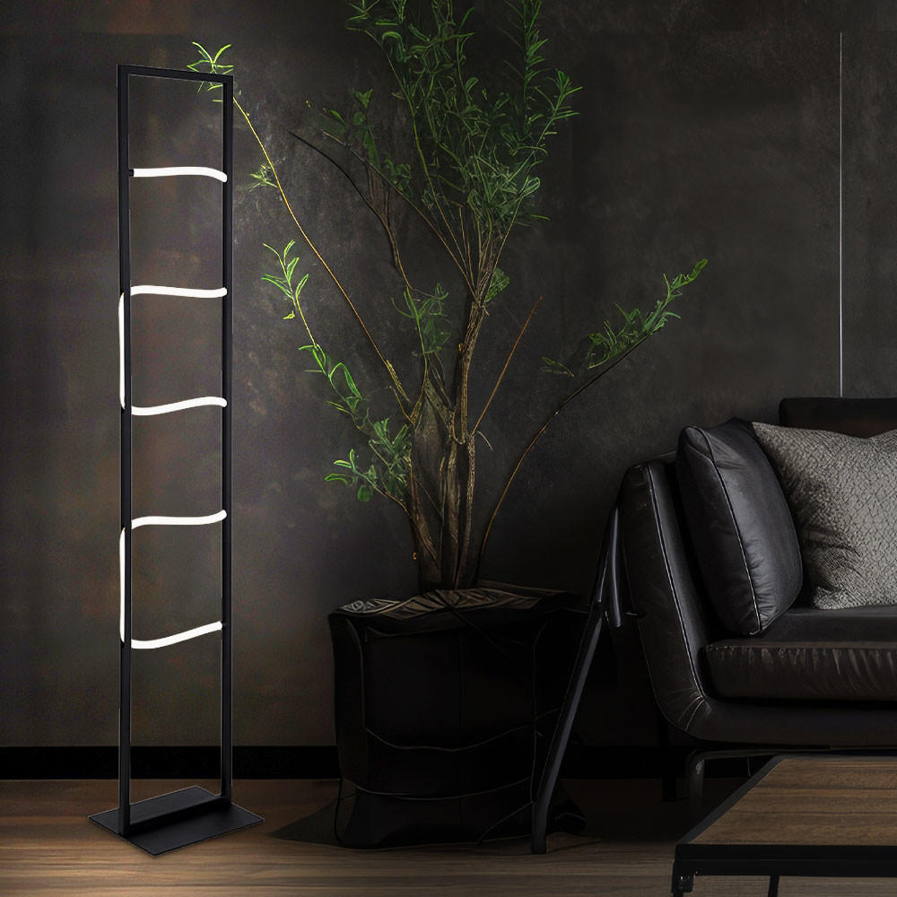 LED STEHLEUCHTE KAIA Schwarz Metall Aluminium - Schwarz, Metall (25/20/135.4cm) - Globo Lighting