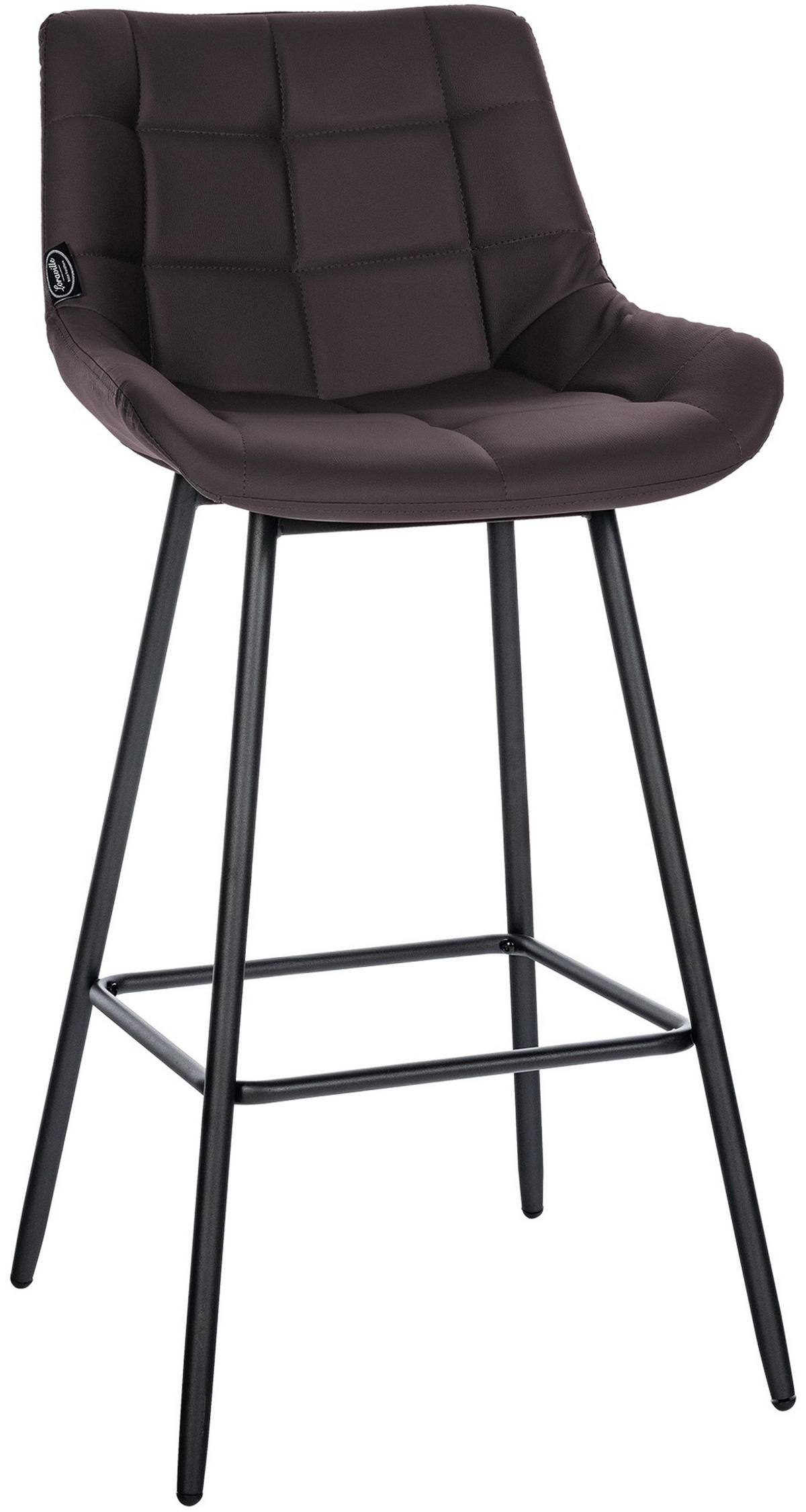 BARHOCKER Welton Kunstleder braun - Schwarz/Braun, Kunststoff/Metall (49/104/56cm) - TPFLiving