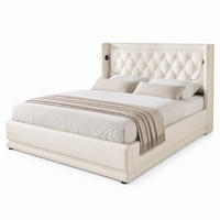 POLSTERBETT 140/200 mit Bettkasten, 3-seitiger LED-Beleuchtung und USB Type-C in Weiß - Weiß, Holzwerkstoff/Textil (140/200cm) - EVRYAE