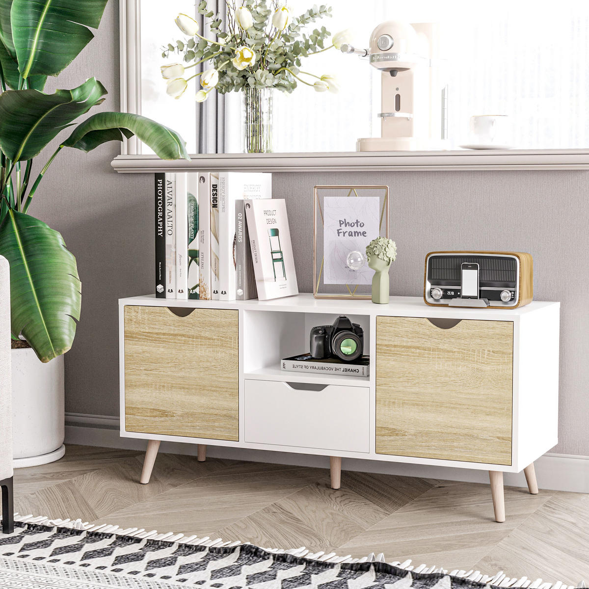 TV-MÖBEL Eukalyptusholzfarben 1 Stück - Eukalyptusholzfarben, Holzwerkstoff (110/50/40cm) - GiPP
