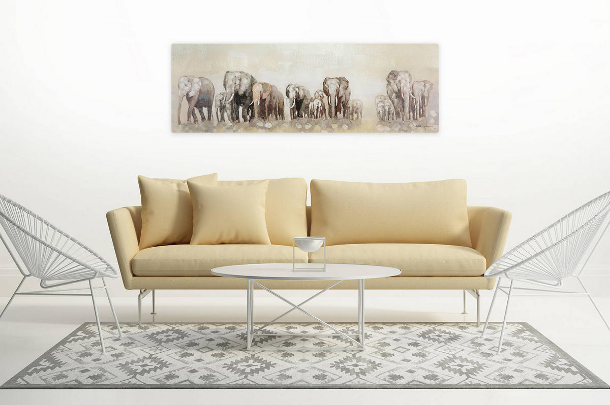 ÖLGEMÄLDE 150/50 cm - Beige, Holz/Textil (1.82/50cm) - KUNSTLOFT