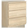 KOMMODE NUDO 70/78,5/39cm mit 3 Schubladen Türen Sonoma Eiche - Sonoma Eiche, Holzwerkstoff (70/78.5/39cm) - MASSENO