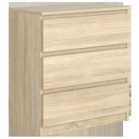 KOMMODE NUDO 70/78,5/39cm mit 3 Schubladen Türen Sonoma Eiche - Sonoma Eiche, Holzwerkstoff (70/78.5/39cm) - MASSENO
