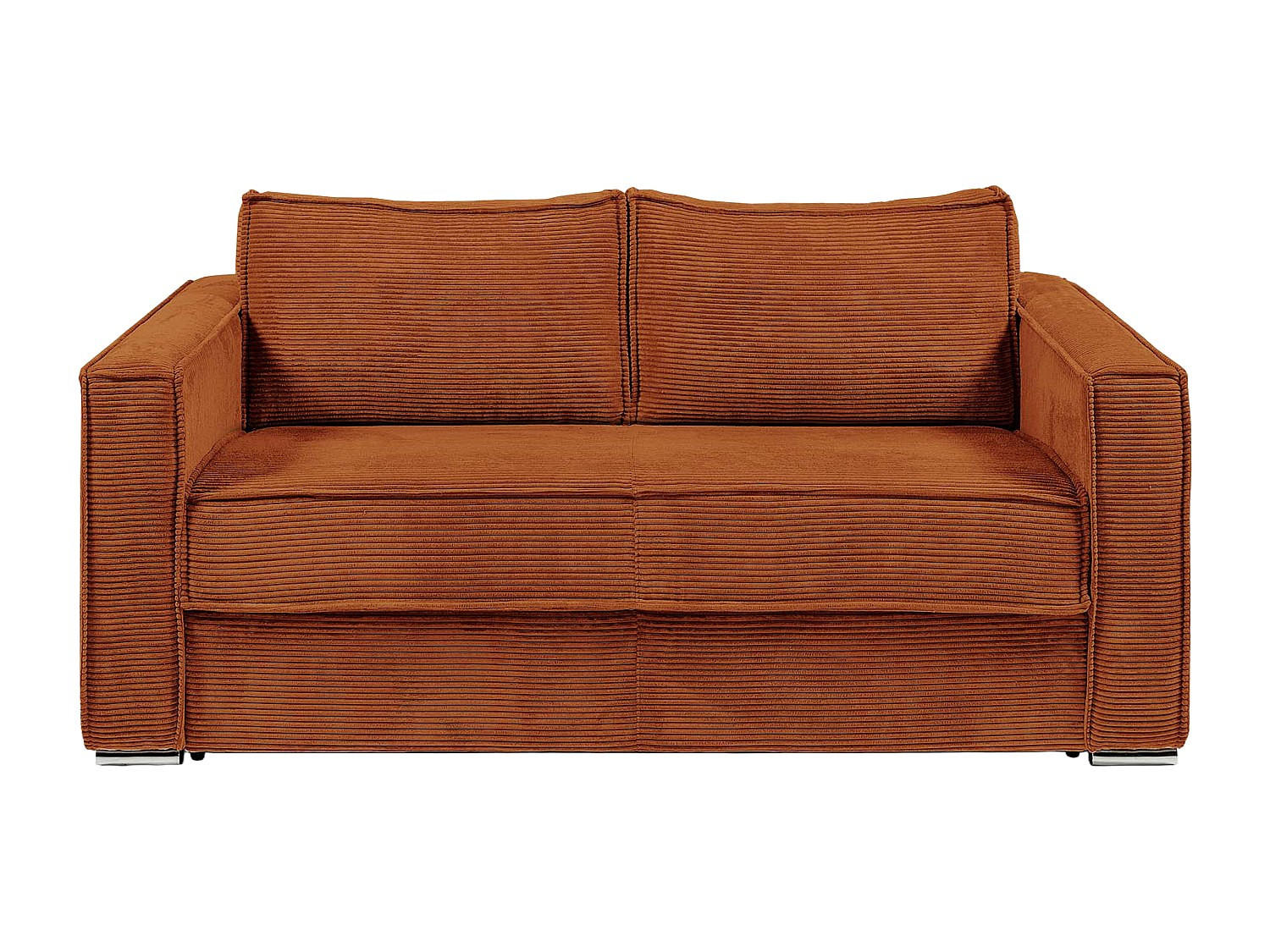 SCHLAFSOFA - 4 Personen - samt - terracotta Loreto - Terracotta, Textil/Metall (218/90/223cm) - Vente-Unique