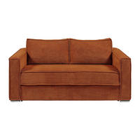 SCHLAFSOFA - 4 Personen - samt - terracotta Loreto - Terracotta, Textil/Metall (218/90/223cm) - Vente-Unique